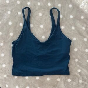lululemon athletica Deep Teal Scoop Neck Crop Tank